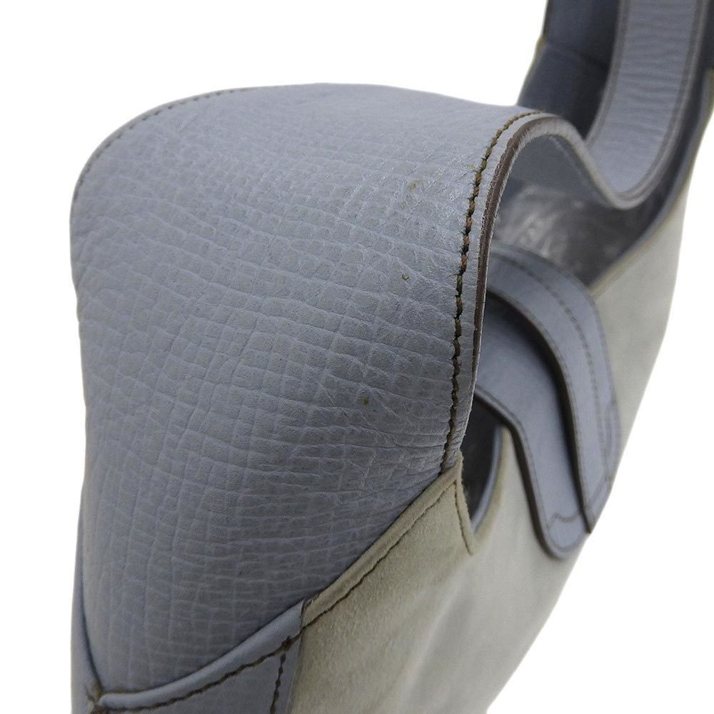LOEWE hobo one shoulder bag suede leather light blue bicolor - Picture 7 of 10